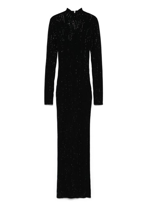 Abito lungo con strass in nero David koma - donna DAVID KOMA | AW24DKKN03DBLK